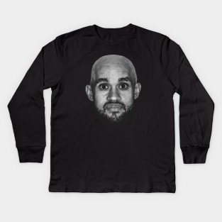 Bald Derrick White Funny Vintage Face Kids Long Sleeve T-Shirt